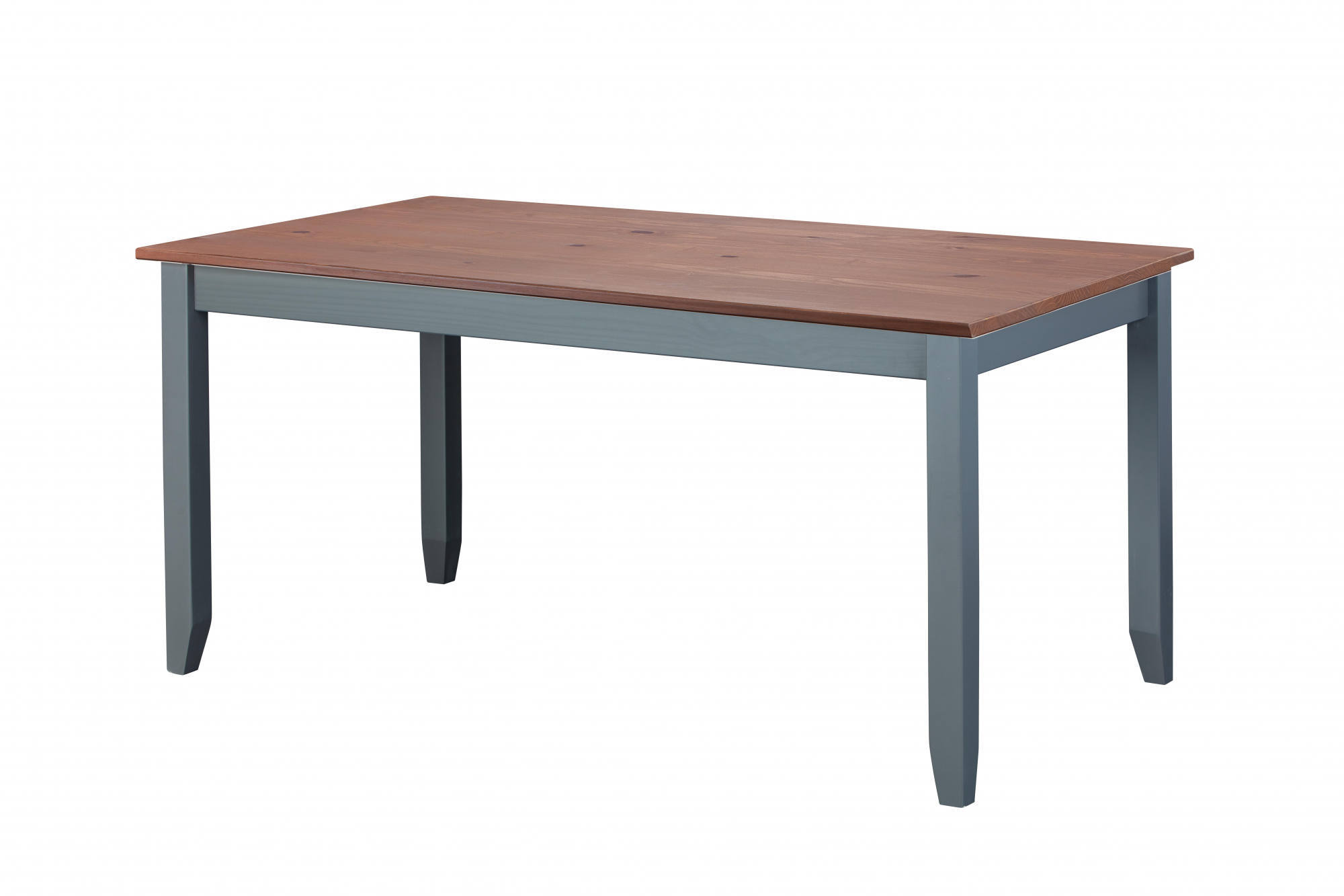 Tavolo in pino massello con struttura verniciata grigio e top color Dtown, 160x90x75 cm