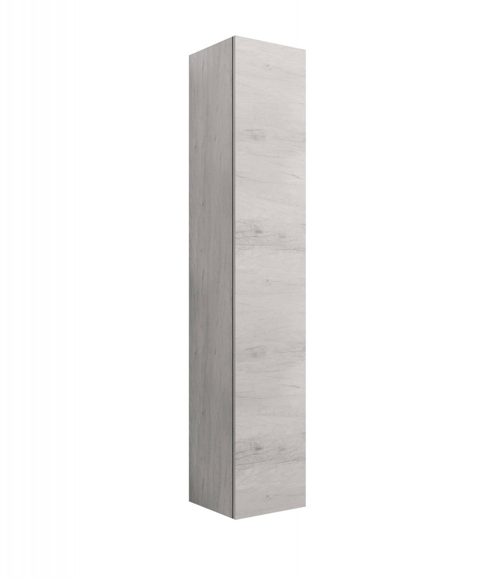 Armadio multiuso 0, Mobile ausiliario con ripiani, Armadio lineare, Colonna ad 1 anta da bagno o soggiorno, Made in Italy, Cm 34x34 h182, Quercia Bianca