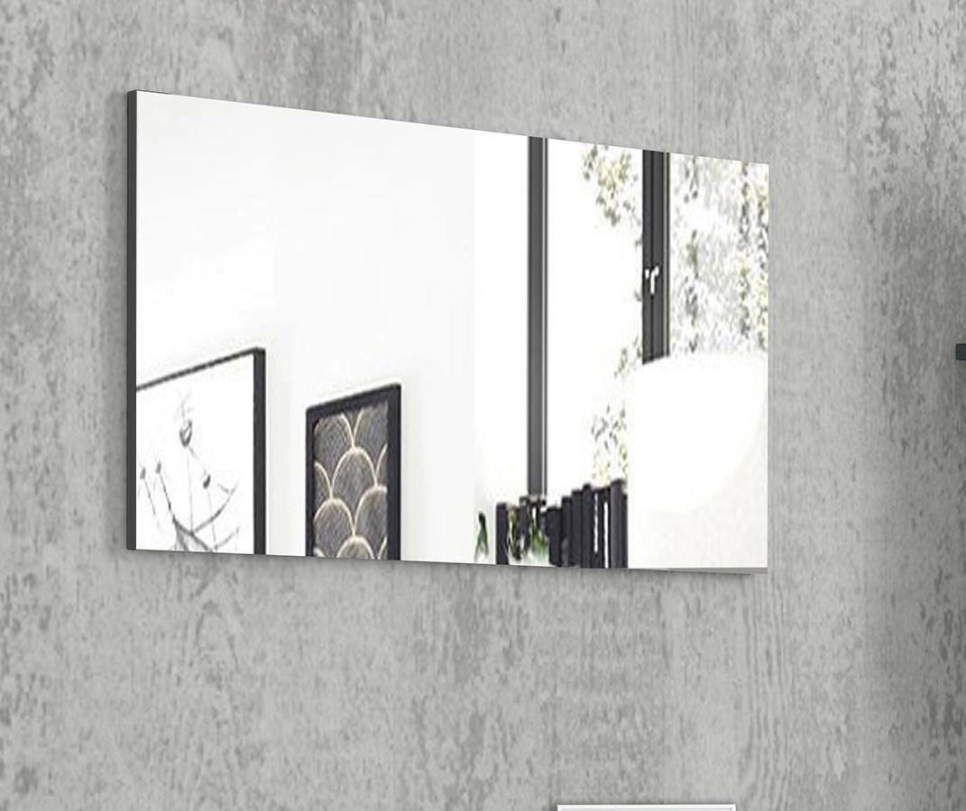 Specchiera da parete Deanna, Made in Italy, Specchio da bagno, cm 80x2h60, Grigio Cemento