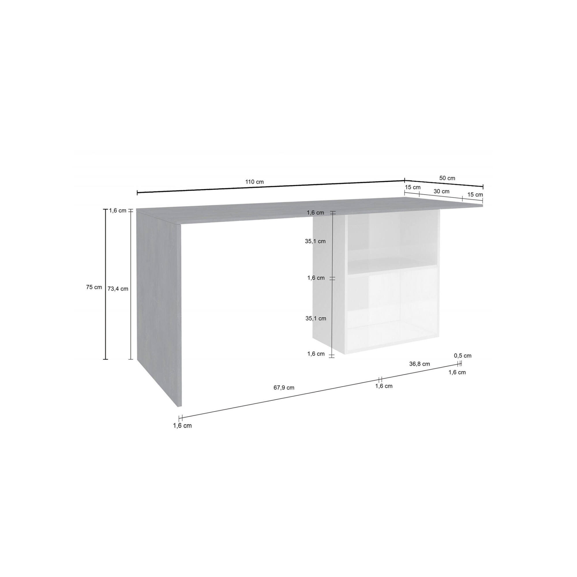 Scrivania Raimondo, Scrittoio lineare porta PC, Tavolo multiuso per  ufficio, Scrivania salvaspazio, 100% Made in Italy, cm 110x50h75, Bianco  lucido, con imballo rinforzato