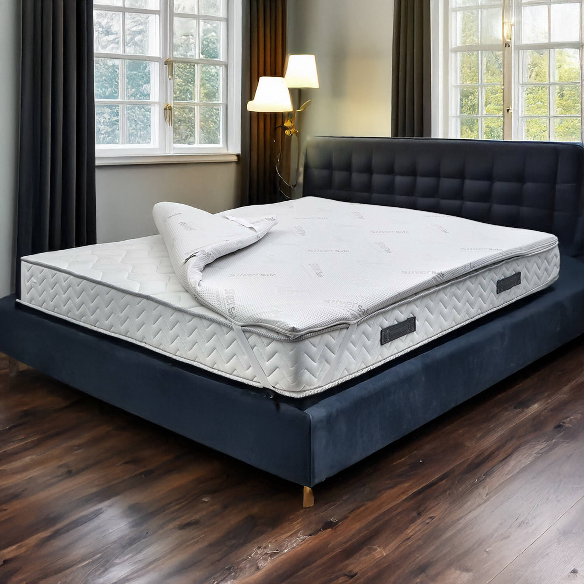 Topper matrimoniale Key, con cuscino, Rinnova materasso in Memory Foam, 100% Made in Italy, Anallergico e Traspirante, Cm 160x190h5