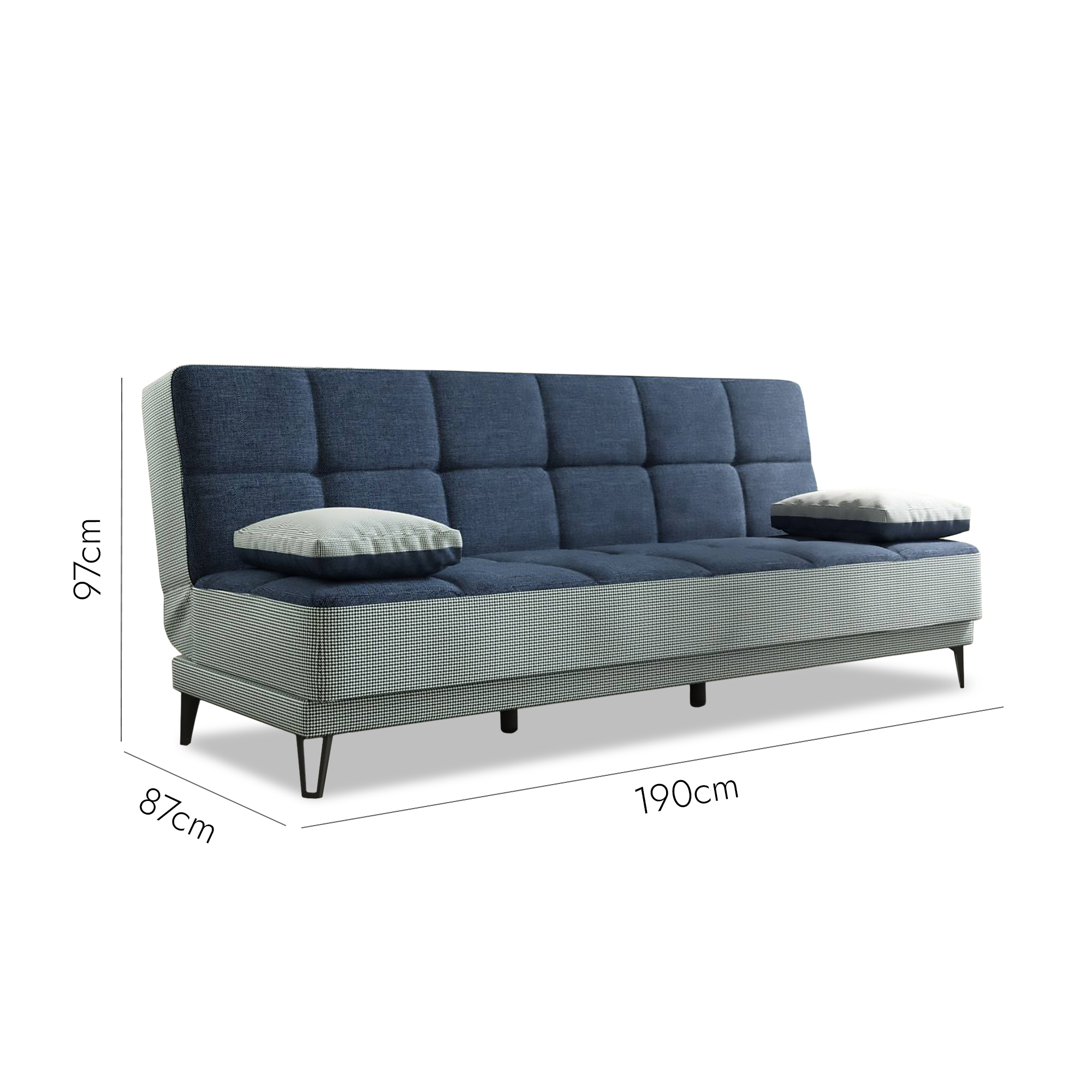Divano letto Dfortin,Divano letto a 3 posti ,190x87h97 cm - Foto 8 di 14