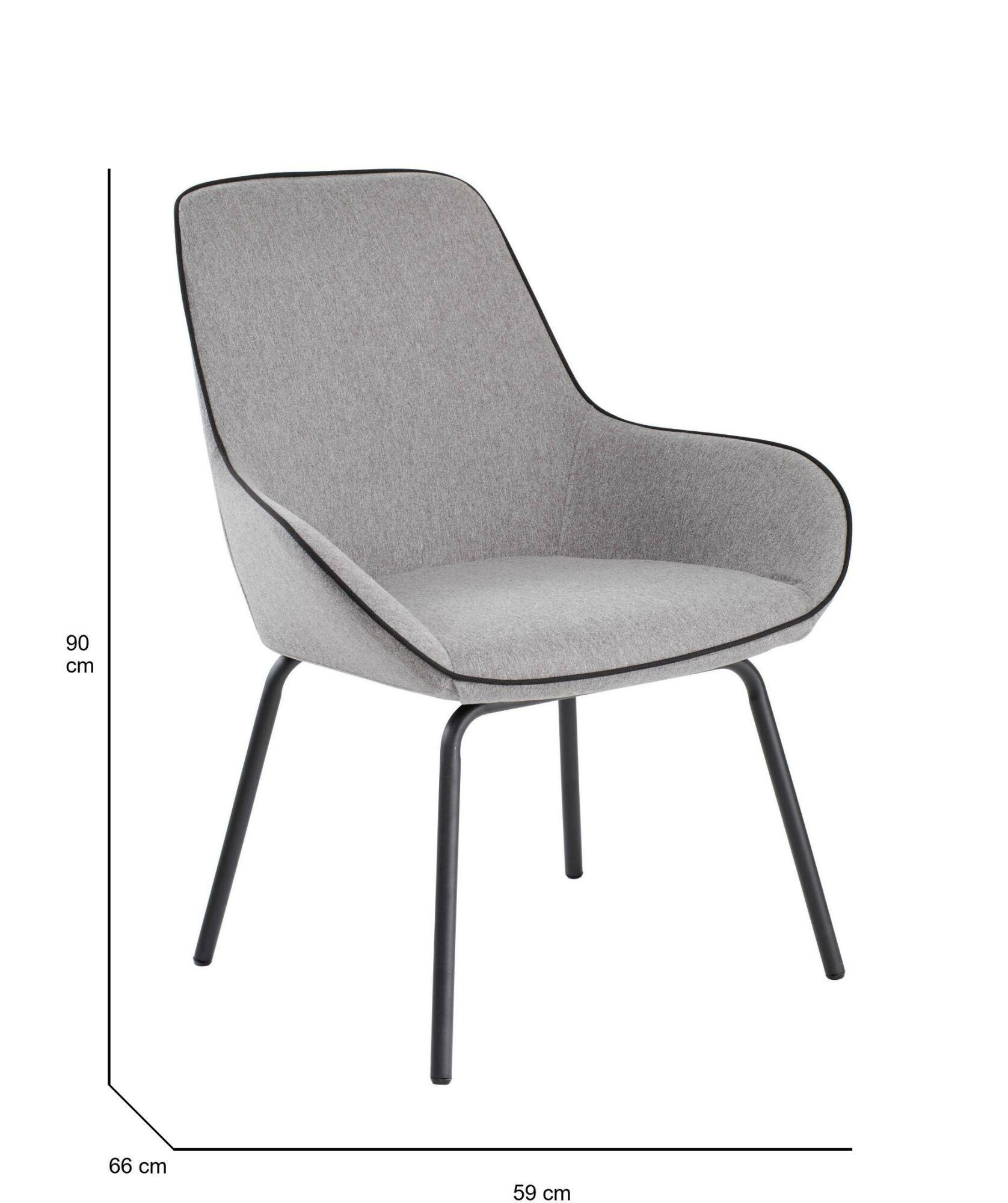 Image of Sedia da ufficio Arpaia, Sedute sala da attesa per ufficio, Seduta ergonomica da attesa, 66x59h90 cm, Grigio