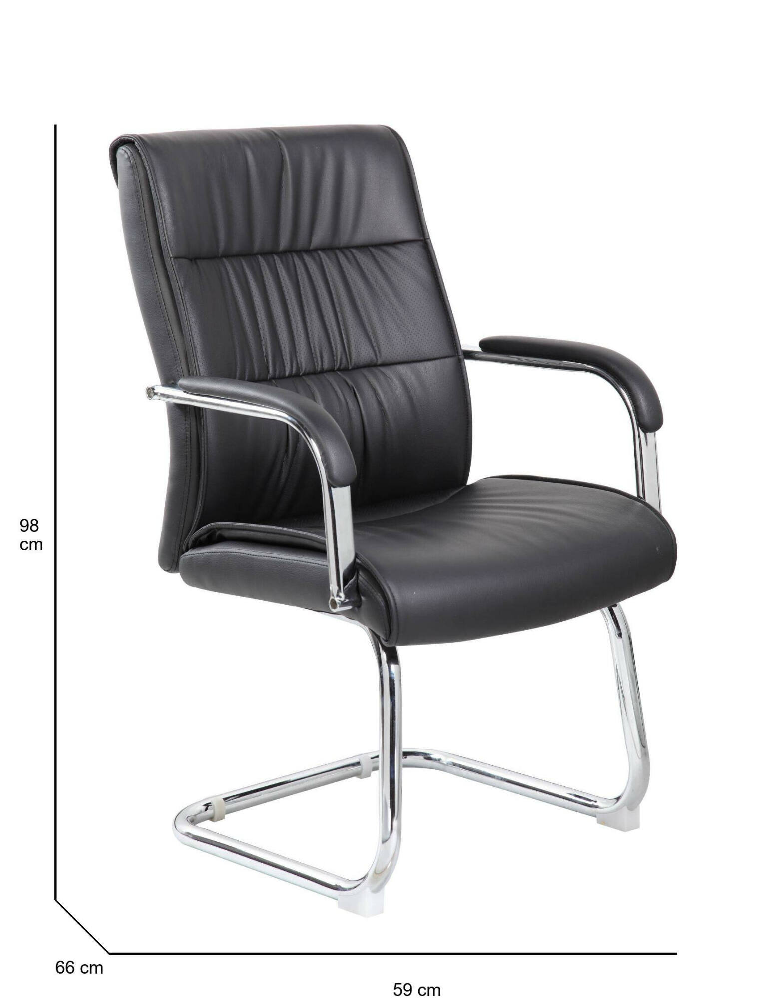 Image of Sedia da ufficio Decimo, Seduta sala da attesa con braccioli per ufficio, Seduta ergonomica da attesa, 66x59h98 cm, Nero