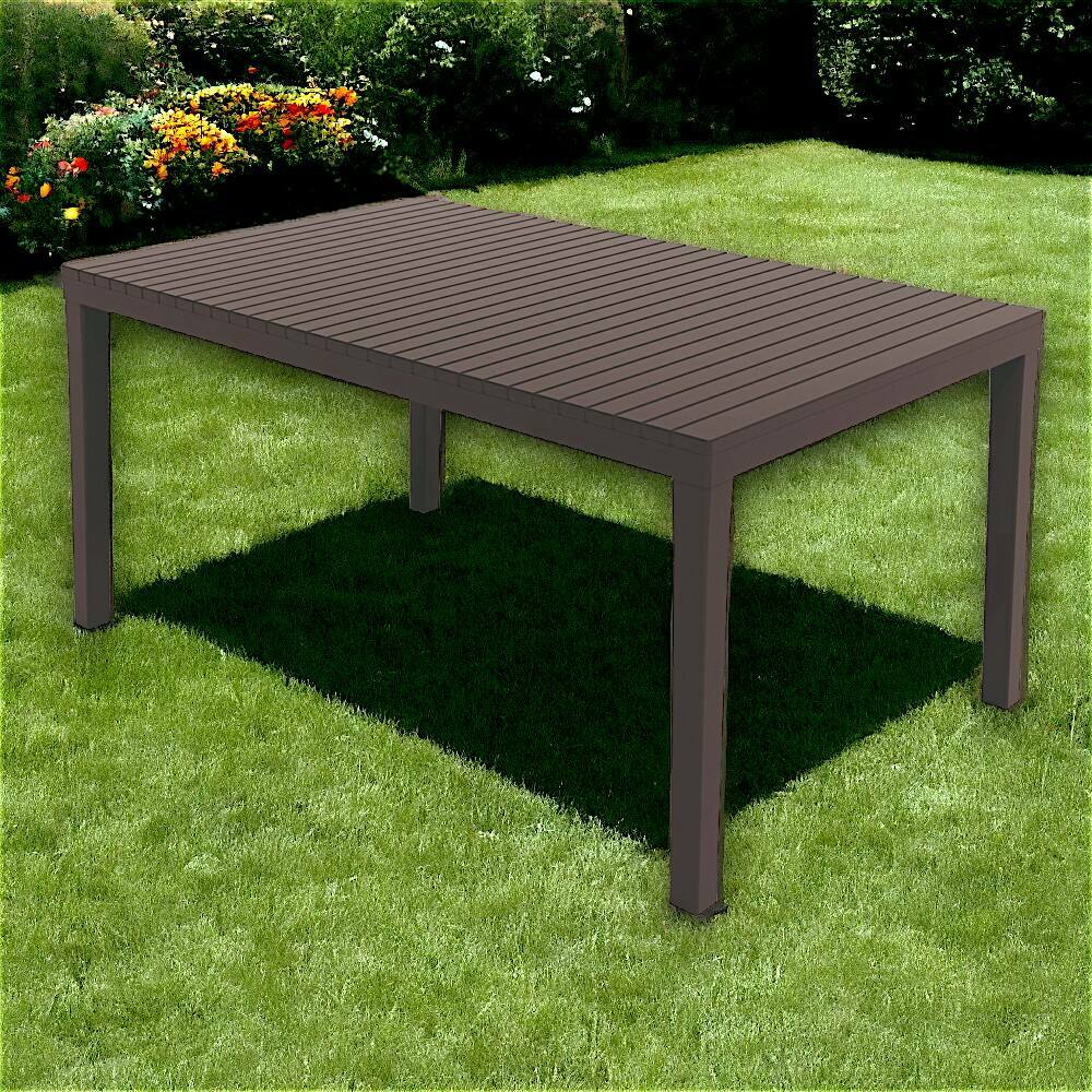 Tavolo da esterno Askia, Ripiano rettangolare da pranzo, Tavolo da giardino multiuso, 100% Made in Italy, 150x90h72 Cm, Antracite