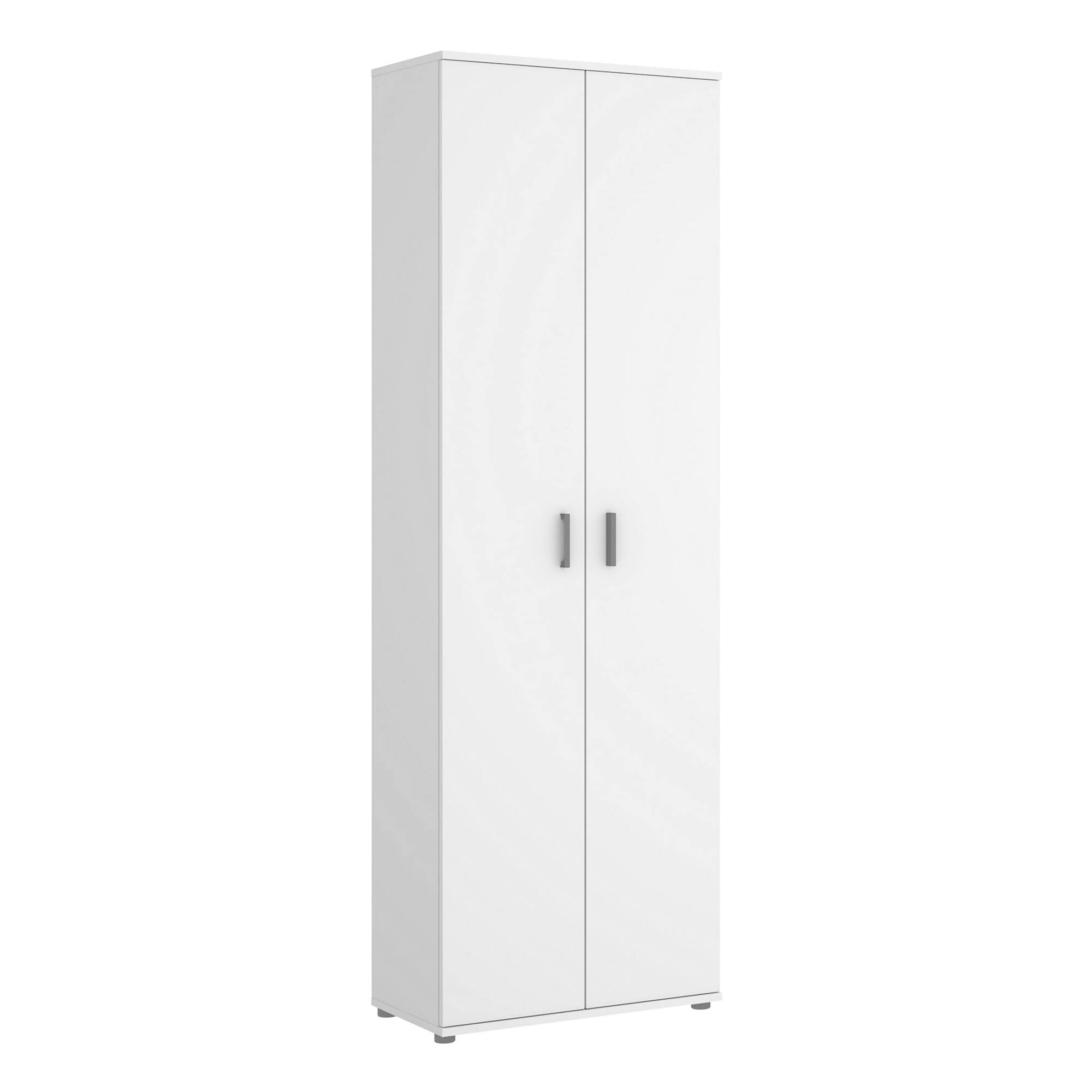 Armadio multiuso Aixam, Mobile multifunzione portascarpe, Guardaroba a 2 ante, 61x35h190 cm, Bianco