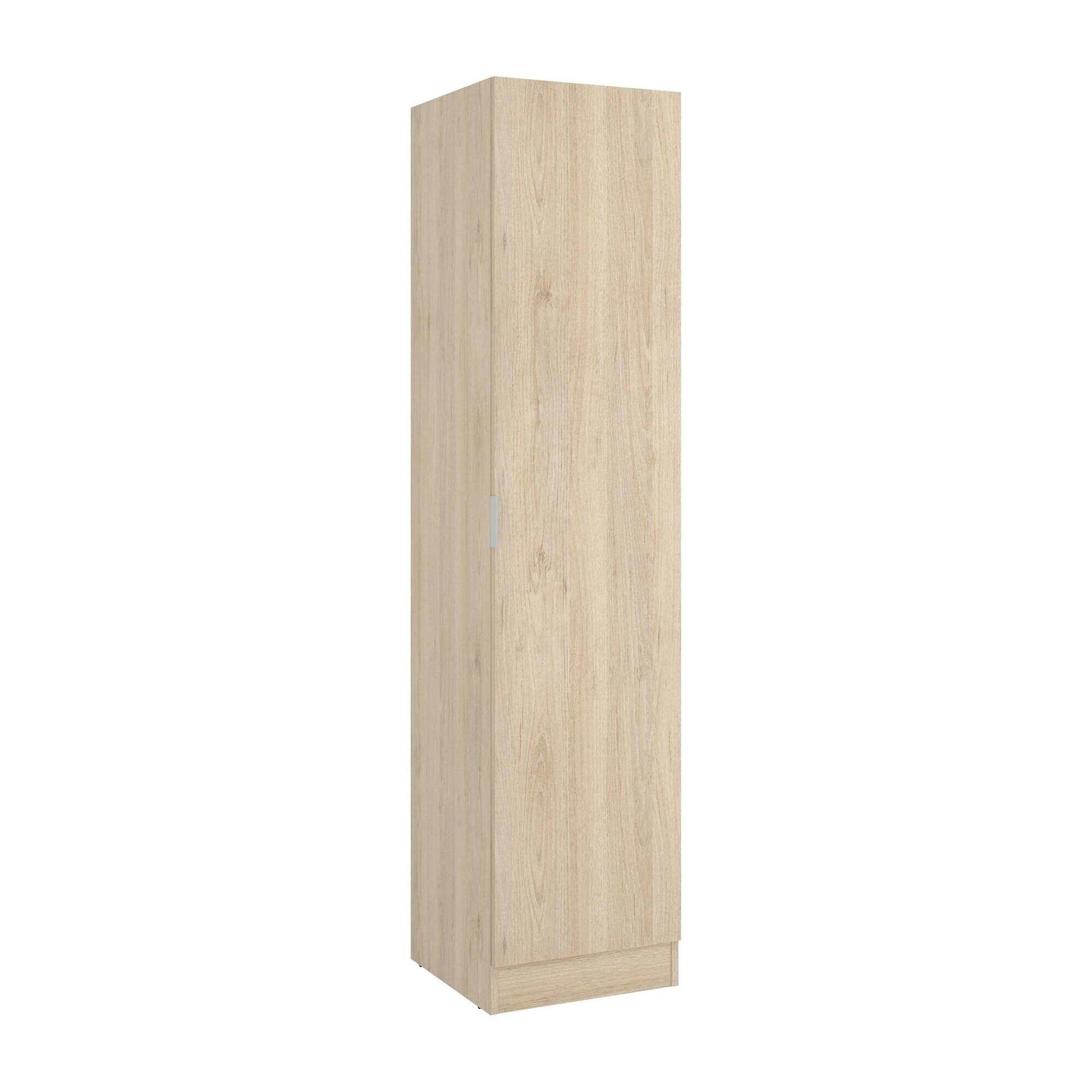 Guardaroba Nxy, Mobile appendiabiti per camera da letto, Armadio a 1 anta singola, 41x52h184 cm, Rovere