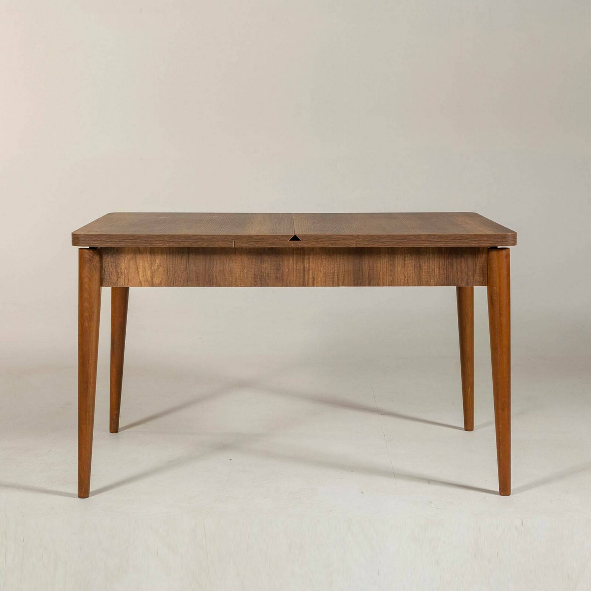 Tavolo allungabile Dorotea, Consolle con allunghe, Tavolo da pranzo multiuso, Ripiano estensibile da cucina, 130x80h77 cm, Noce