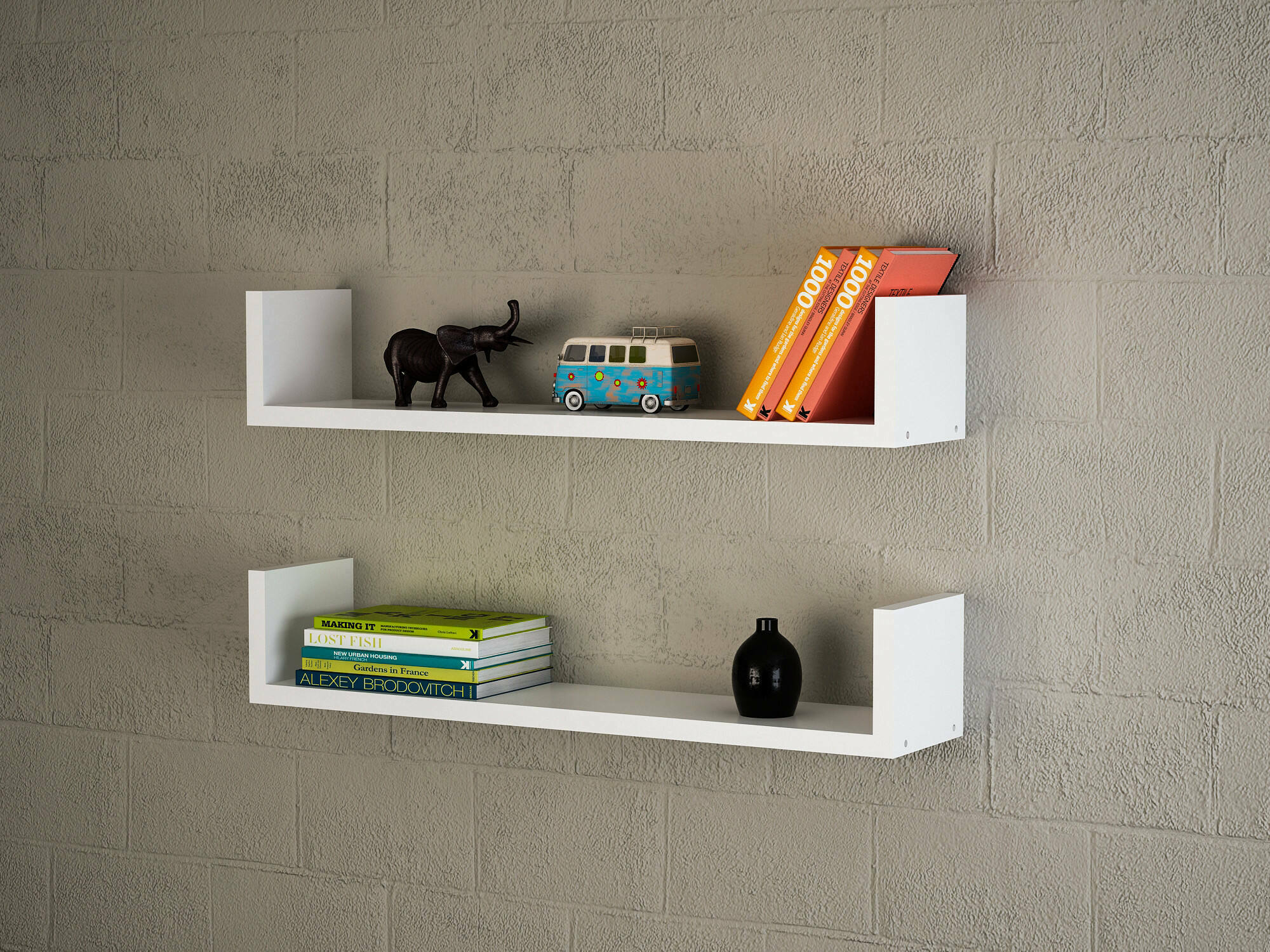 Mensola Sud, Scaffale, Ripiano a muro, Scaffalatura multiuso, 63x15 h15 cm, Bianco