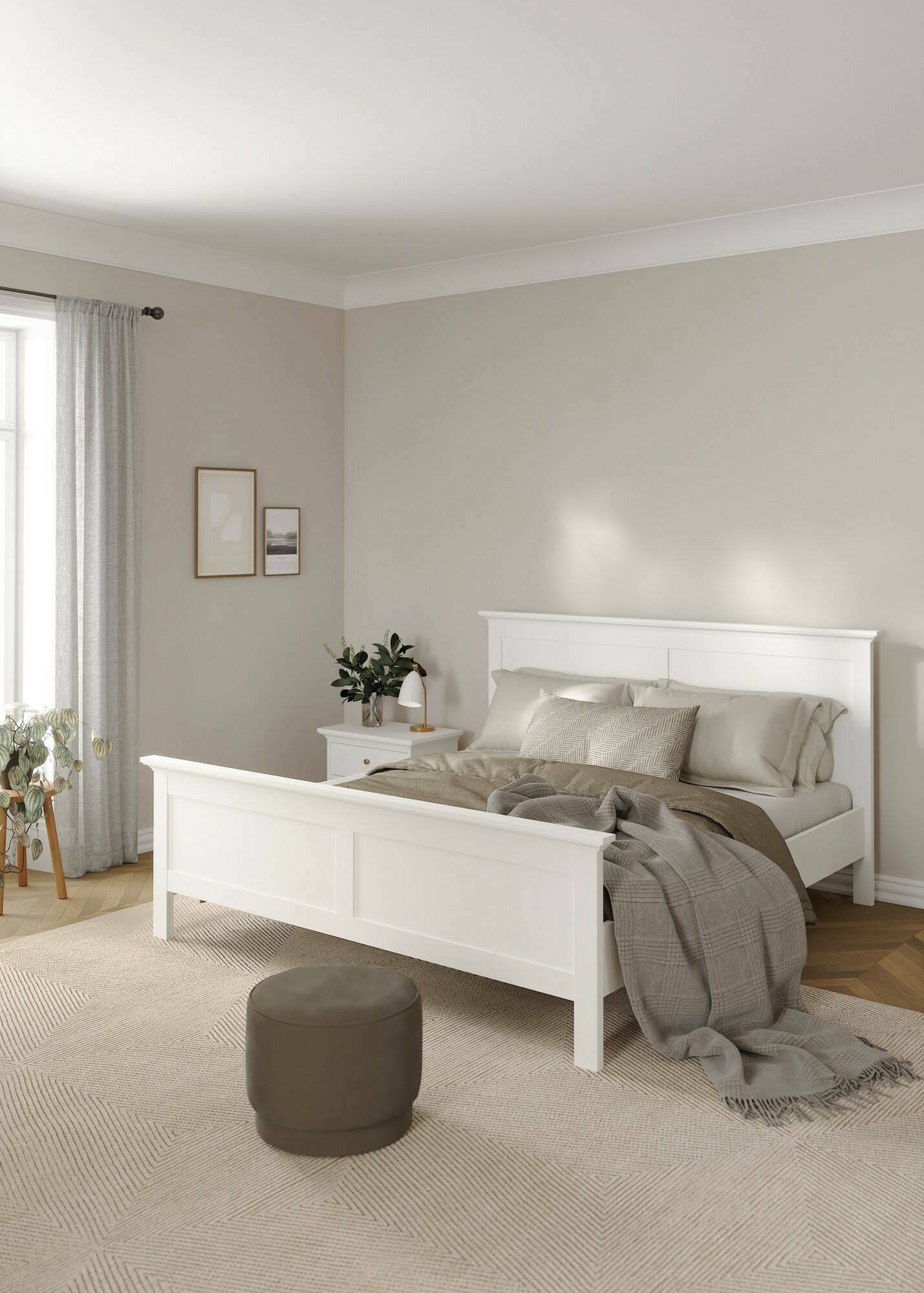 Image of Letto piazza e mezza Faxai, Sommier per camera da letto, Giroletto per stanza, Struttura porta materasso, 211x179 h110 cm, Bianco