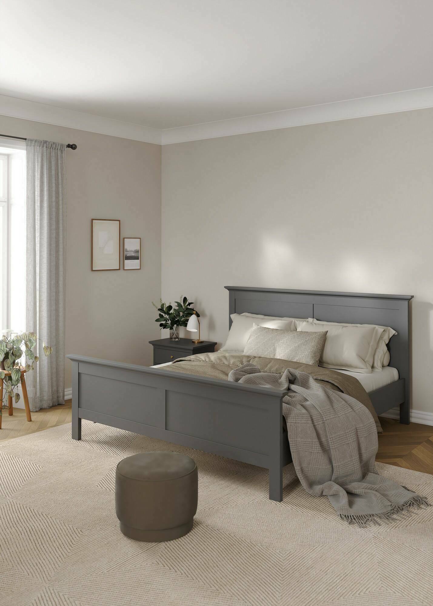 Image of Letto piazza e mezza Faxai, Sommier per camera da letto, Giroletto per stanza, Struttura porta materasso, 211x179 h110 cm, Grigio