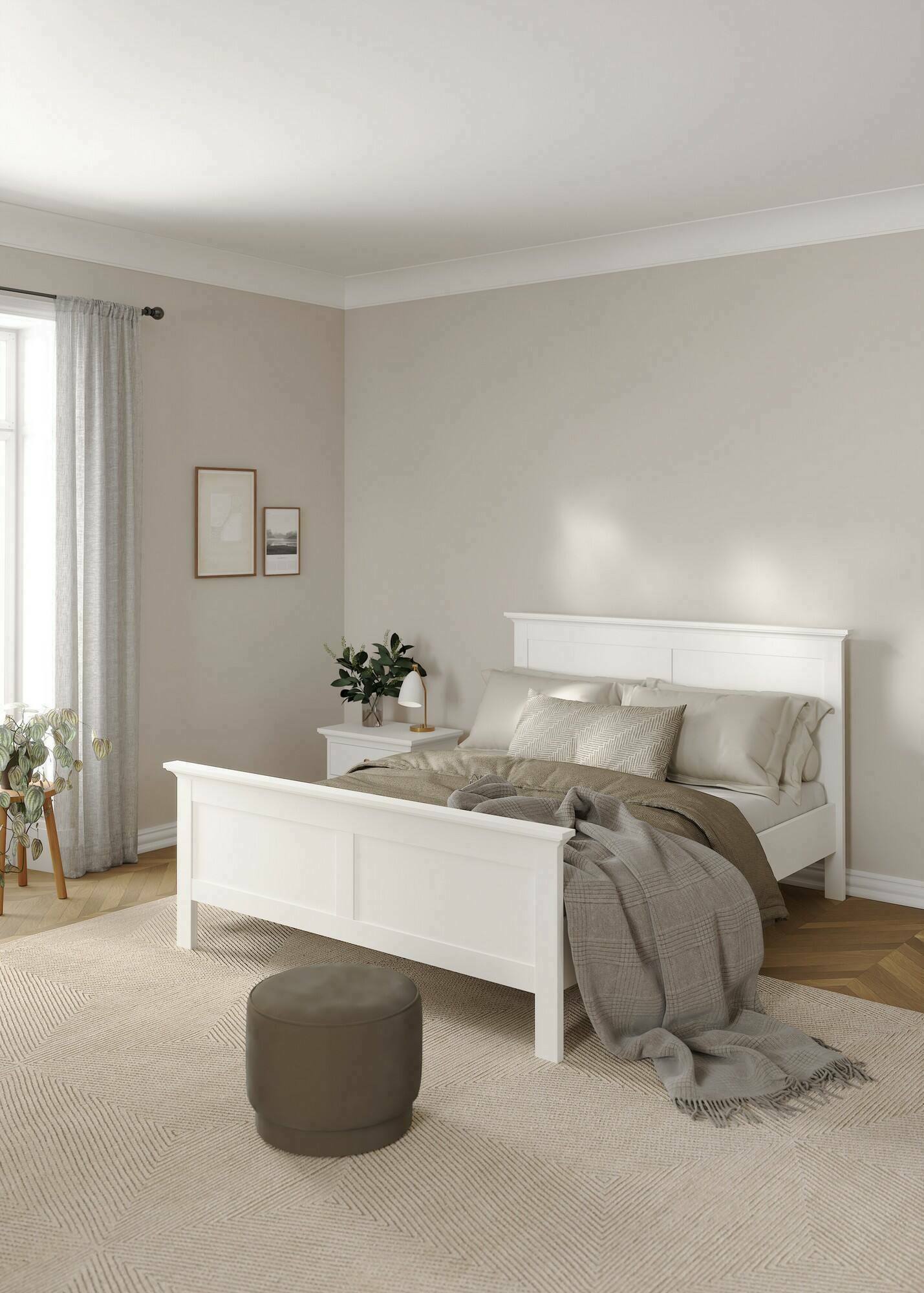 Image of Letto piazza e mezza Armungia, Sommier per camera da letto, Giroletto per stanza, Struttura porta materasso, 213x172 h110 cm, Bianco