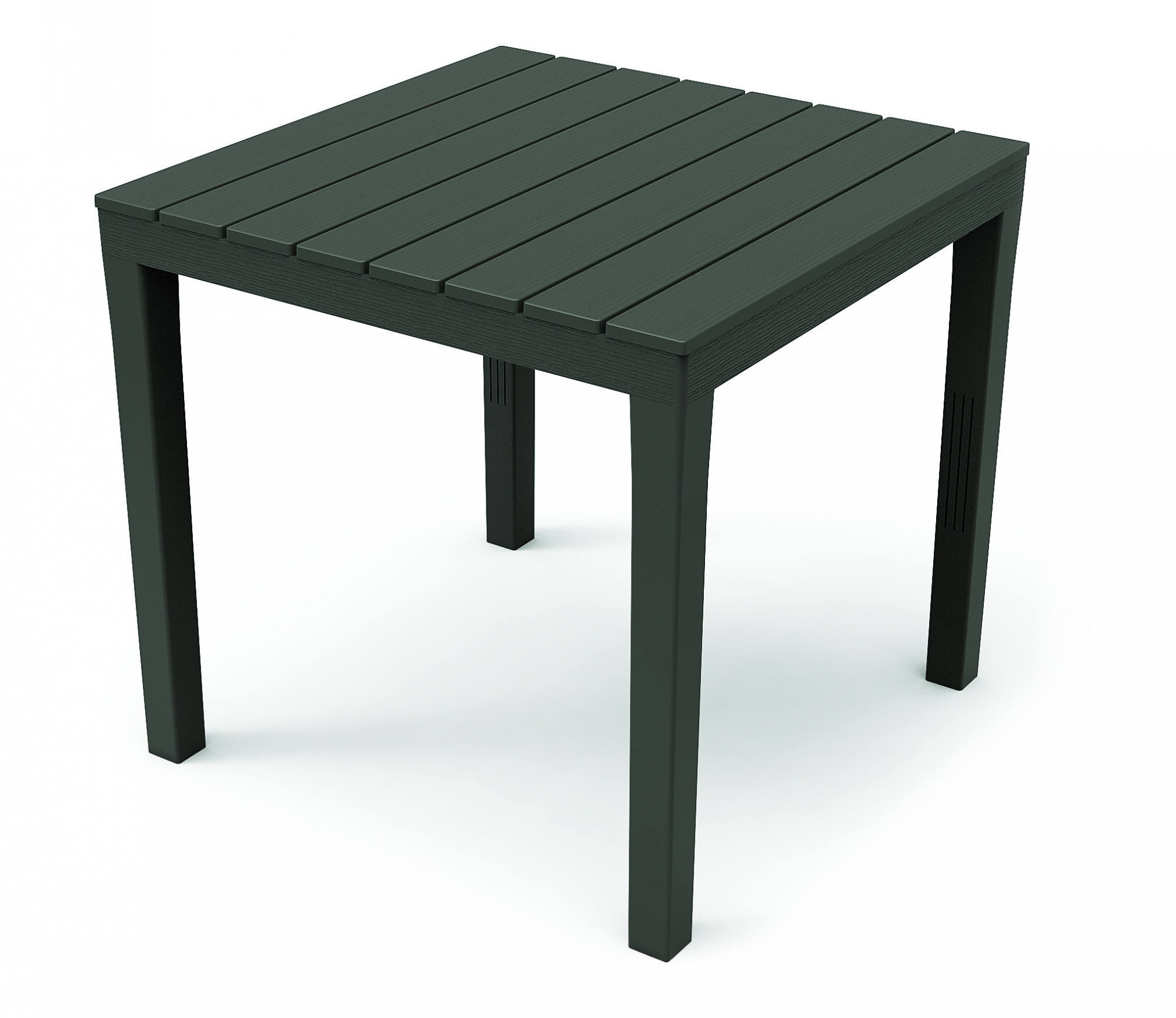 Tavolo da esterno Dmurill, Tavolo quadrato effetto legno, Tavolino da giardino multiuso, 100% Made in Italy, Cm 78x78h72, Antracite